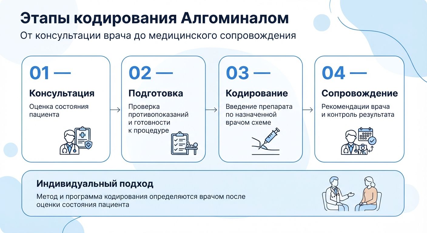 Кодирование препаратом «Алгоминал» в Нытве инфографика